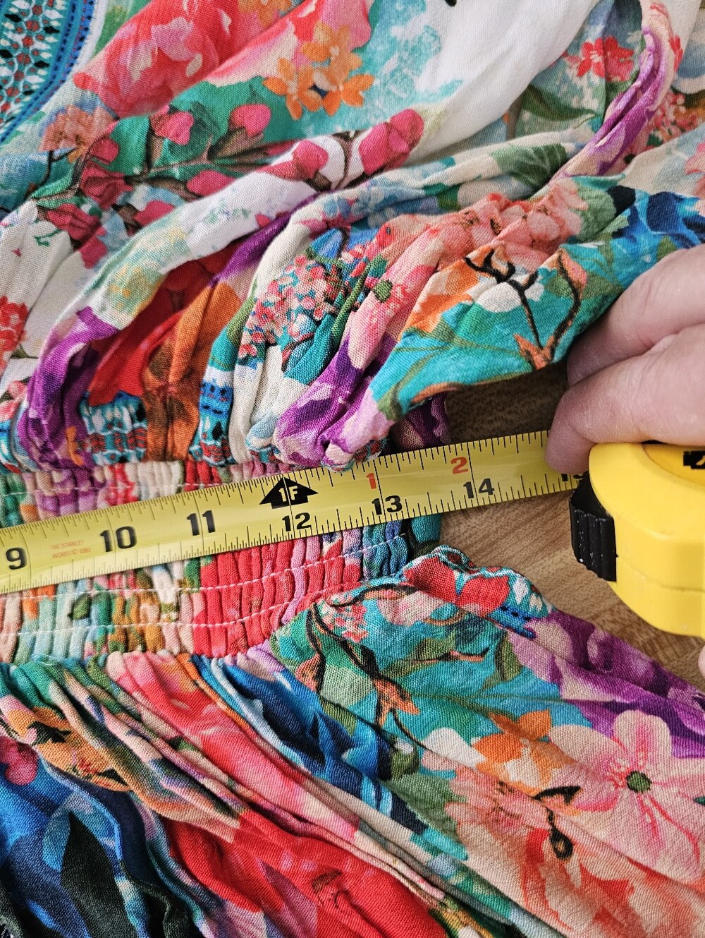 American Beauty Floral Boho Maxi Dress Size L New NWT Rayon Kimono Sleeve - Picture 8 of 11